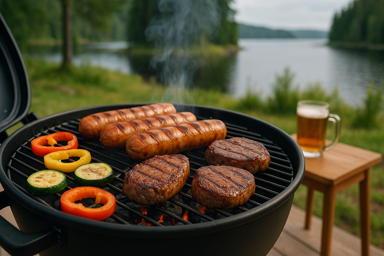 hiiligrilli mökkimaisemissa