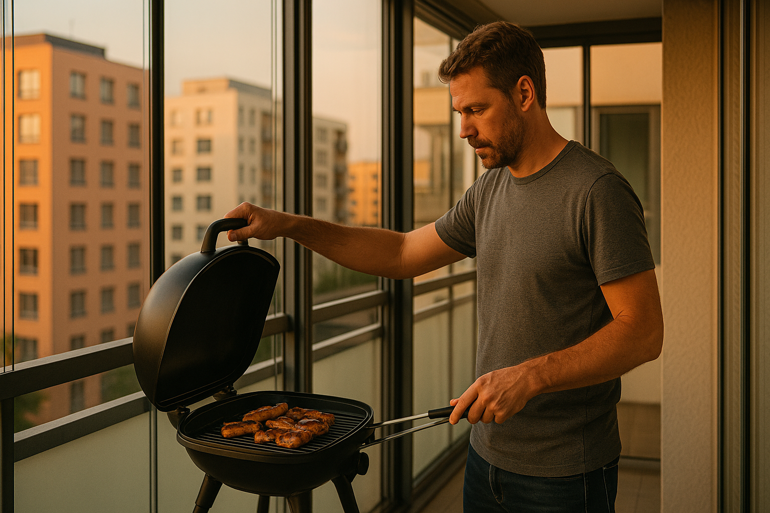 sahkogrilli parvekkeella