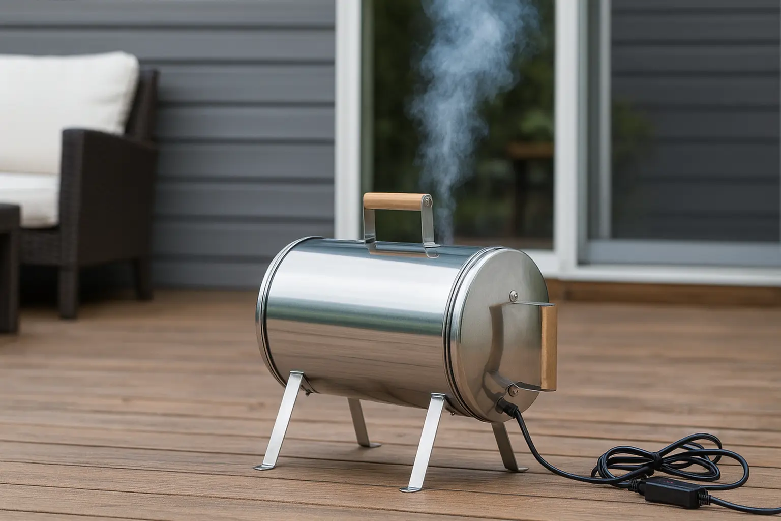 paras sähkösavustin rivitalon terassilla